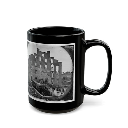 Richmond, Va. Ruins Of Paper Mill; Wrecked Paper-Making Machinery In Foreground (U.S. Civil War) Black Coffee Mug-The Sticker Space