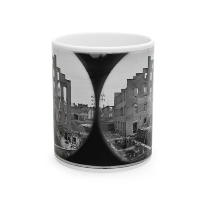 Richmond, Va. Ruins Of Paper Mill; Wrecked Paper-Making Machinery In Foreground (U.S. Civil War) White Coffee Mug-11oz-The Sticker Space