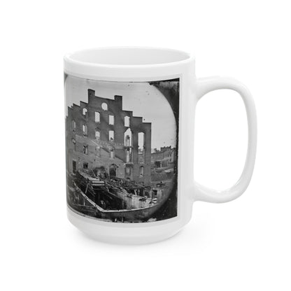 Richmond, Va. Ruins Of Paper Mill; Wrecked Paper-Making Machinery In Foreground (U.S. Civil War) White Coffee Mug-The Sticker Space