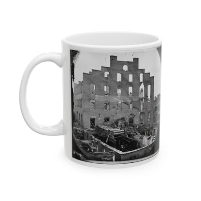 Richmond, Va. Ruins Of Paper Mill; Wrecked Paper-Making Machinery In Foreground (U.S. Civil War) White Coffee Mug-The Sticker Space