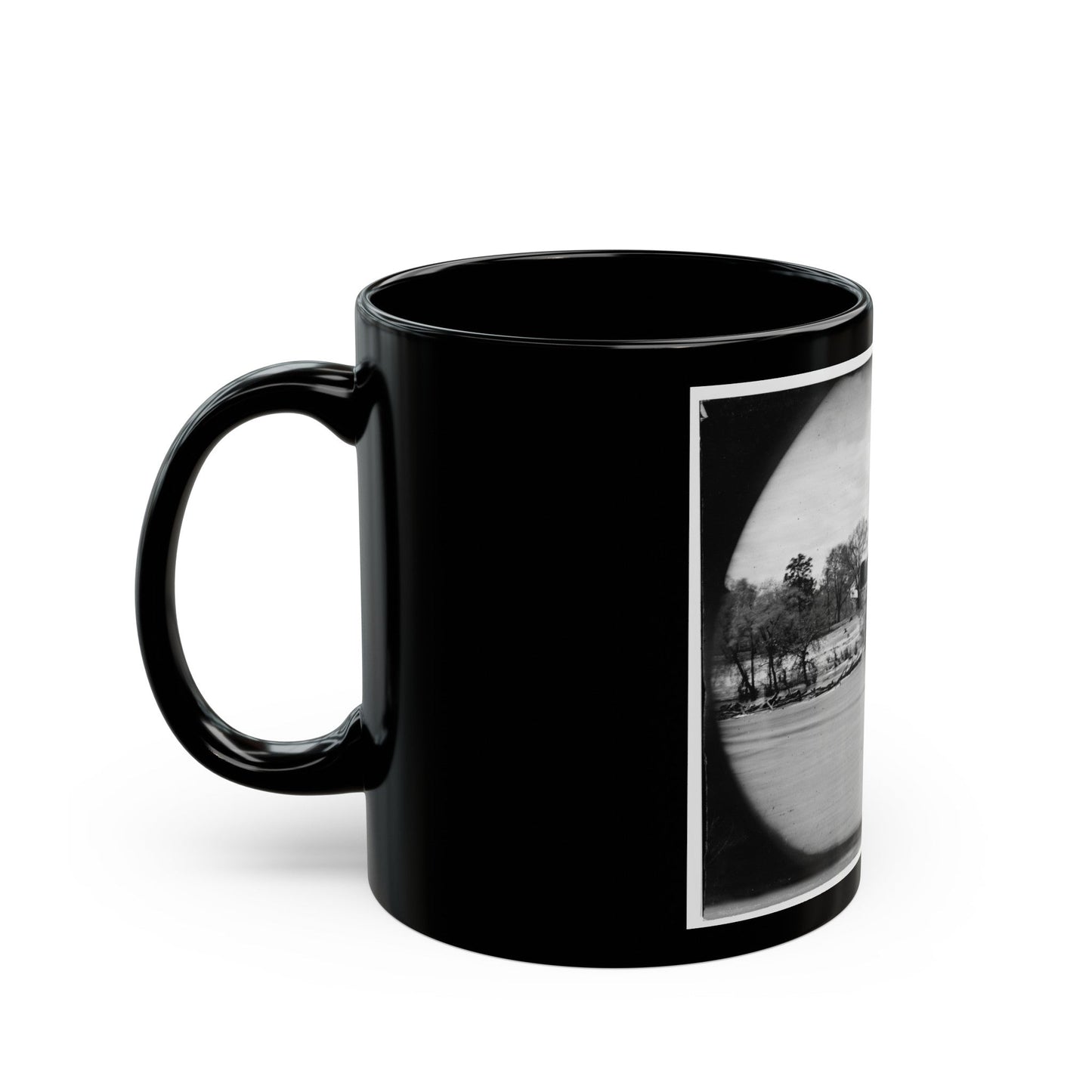 Richmond, Va. Ruins Of Richmond & Danville Railroad Bridge; The City Beyond (U.S. Civil War) Black Coffee Mug-The Sticker Space