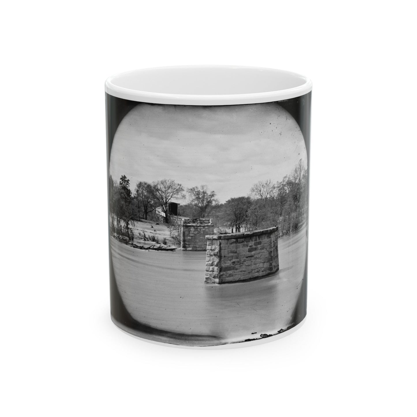 Richmond, Va. Ruins Of Richmond & Danville Railroad Bridge; The City Beyond (U.S. Civil War) White Coffee Mug-11oz-The Sticker Space