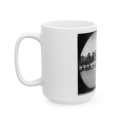 Richmond, Va. Ruins Of Richmond & Danville Railroad Bridge; The City Beyond (U.S. Civil War) White Coffee Mug-The Sticker Space