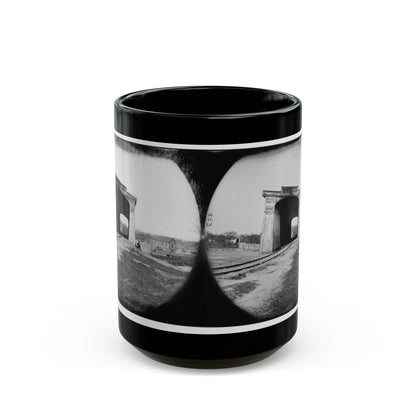 Richmond, Va. Ruins Of Richmond & Danville Railroad Bridge (U.S. Civil War) Black Coffee Mug-15oz-The Sticker Space