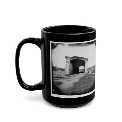 Richmond, Va. Ruins Of Richmond & Danville Railroad Bridge (U.S. Civil War) Black Coffee Mug-The Sticker Space