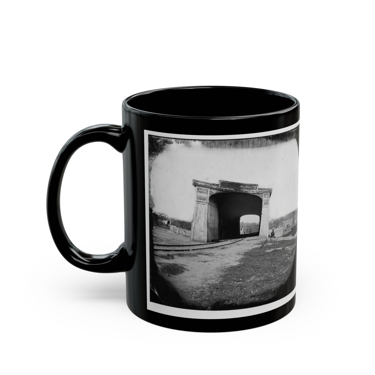 Richmond, Va. Ruins Of Richmond & Danville Railroad Bridge (U.S. Civil War) Black Coffee Mug-The Sticker Space