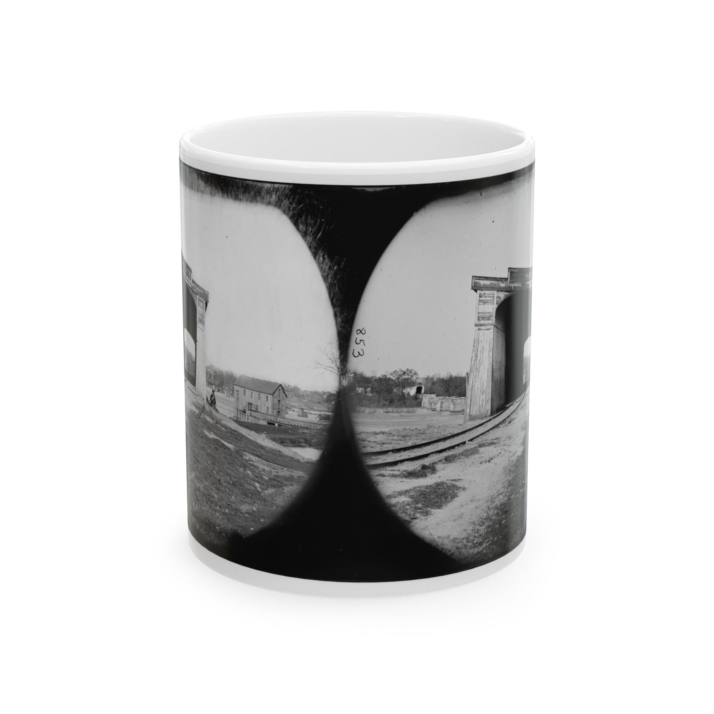 Richmond, Va. Ruins Of Richmond & Danville Railroad Bridge (U.S. Civil War) White Coffee Mug-11oz-The Sticker Space