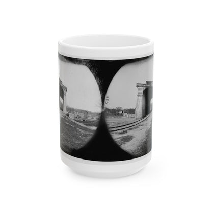 Richmond, Va. Ruins Of Richmond & Danville Railroad Bridge (U.S. Civil War) White Coffee Mug-15oz-The Sticker Space