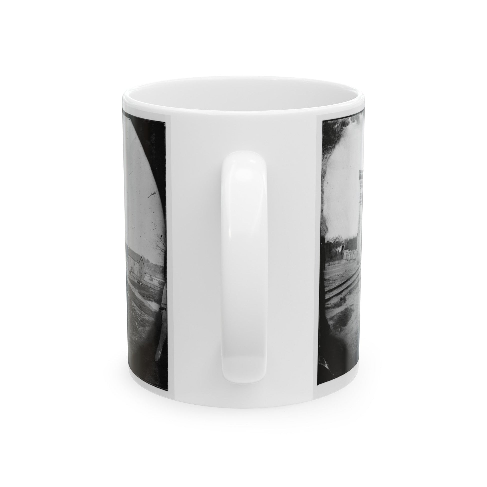 Richmond, Va. Ruins Of Richmond & Danville Railroad Bridge (U.S. Civil War) White Coffee Mug-The Sticker Space