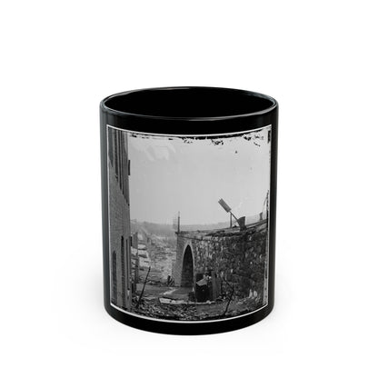 Richmond, Va. Ruins Of Richmond & Petersburg Railroad Bridge (U.S. Civil War) Black Coffee Mug-11oz-The Sticker Space