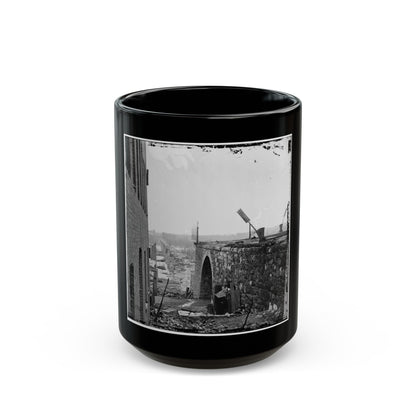 Richmond, Va. Ruins Of Richmond & Petersburg Railroad Bridge (U.S. Civil War) Black Coffee Mug-15oz-The Sticker Space