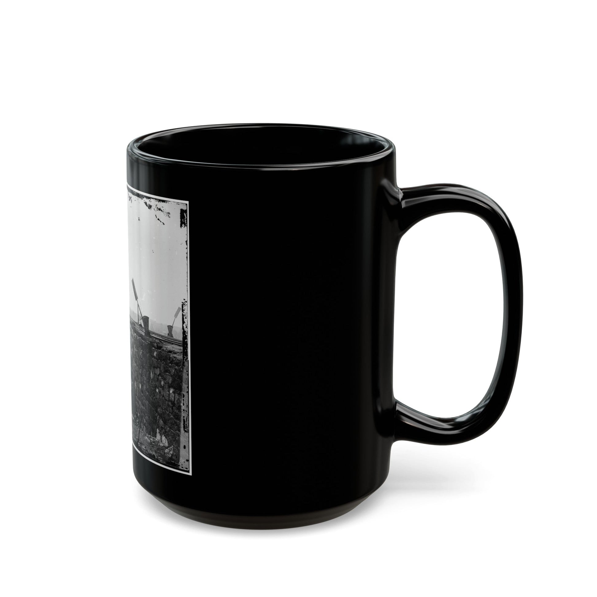 Richmond, Va. Ruins Of Richmond & Petersburg Railroad Bridge (U.S. Civil War) Black Coffee Mug-The Sticker Space