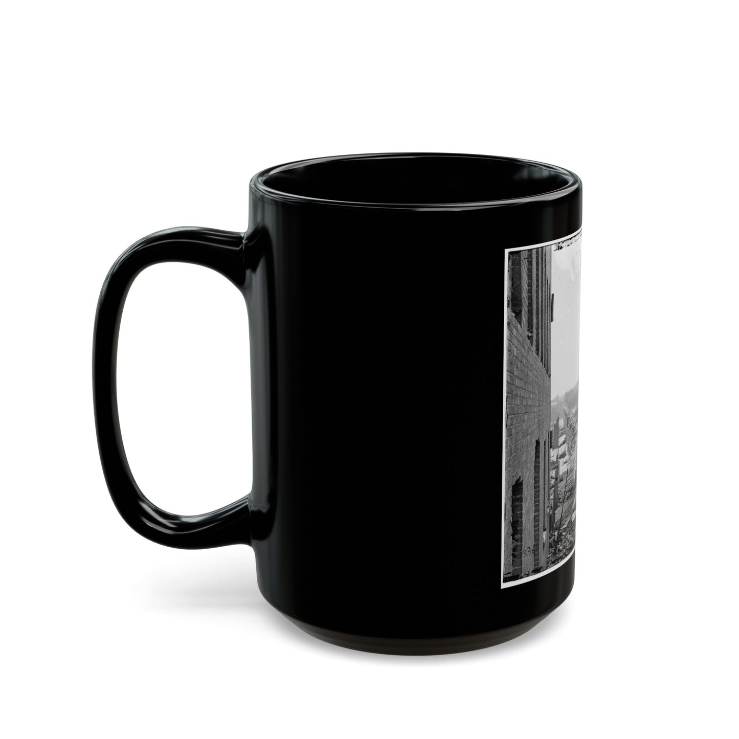 Richmond, Va. Ruins Of Richmond & Petersburg Railroad Bridge (U.S. Civil War) Black Coffee Mug-The Sticker Space