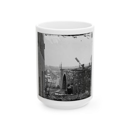 Richmond, Va. Ruins Of Richmond & Petersburg Railroad Bridge (U.S. Civil War) White Coffee Mug-15oz-The Sticker Space