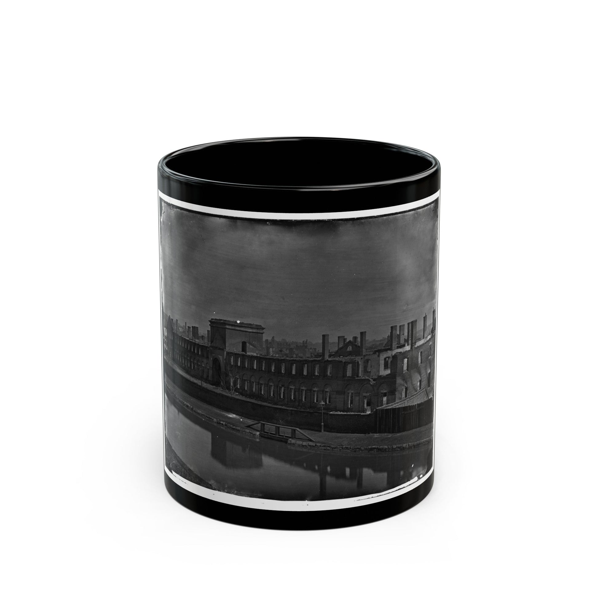 Richmond, Va. Ruins Of State Arsenal From The Canal (U.S. Civil War) Black Coffee Mug-11oz-The Sticker Space