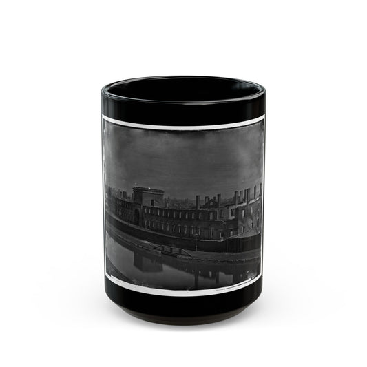 Richmond, Va. Ruins Of State Arsenal From The Canal (U.S. Civil War) Black Coffee Mug-15oz-The Sticker Space