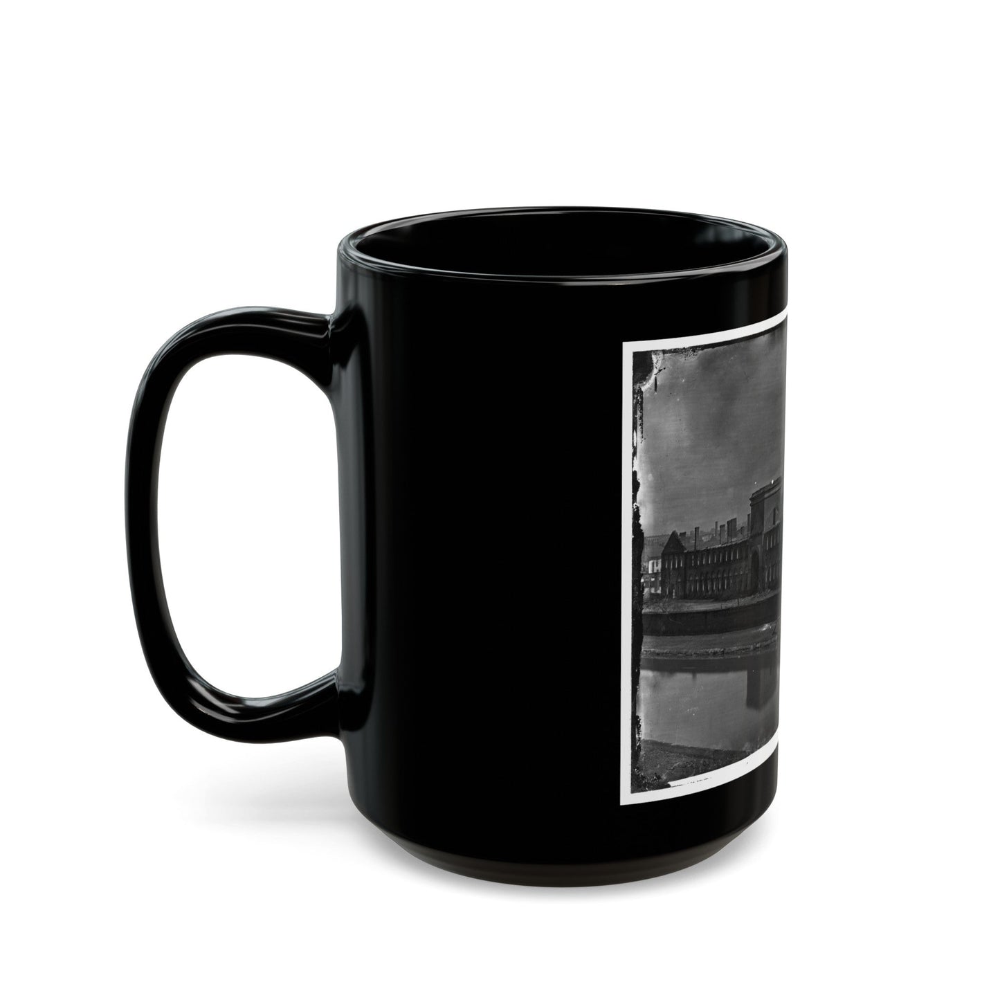 Richmond, Va. Ruins Of State Arsenal From The Canal (U.S. Civil War) Black Coffee Mug-The Sticker Space