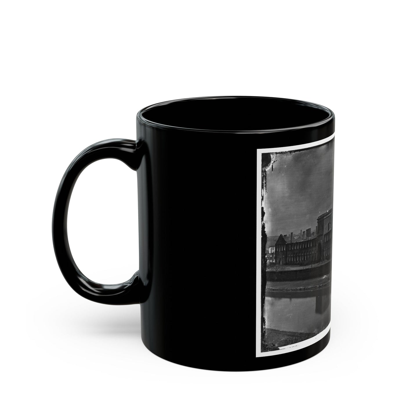 Richmond, Va. Ruins Of State Arsenal From The Canal (U.S. Civil War) Black Coffee Mug-The Sticker Space