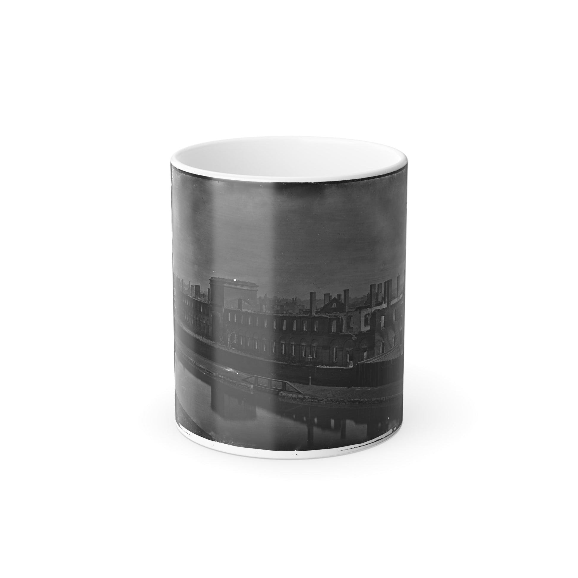 Richmond, Va. Ruins of State Arsenal From the Canal (U.S. Civil War) Color Morphing Mug 11oz-11oz-The Sticker Space
