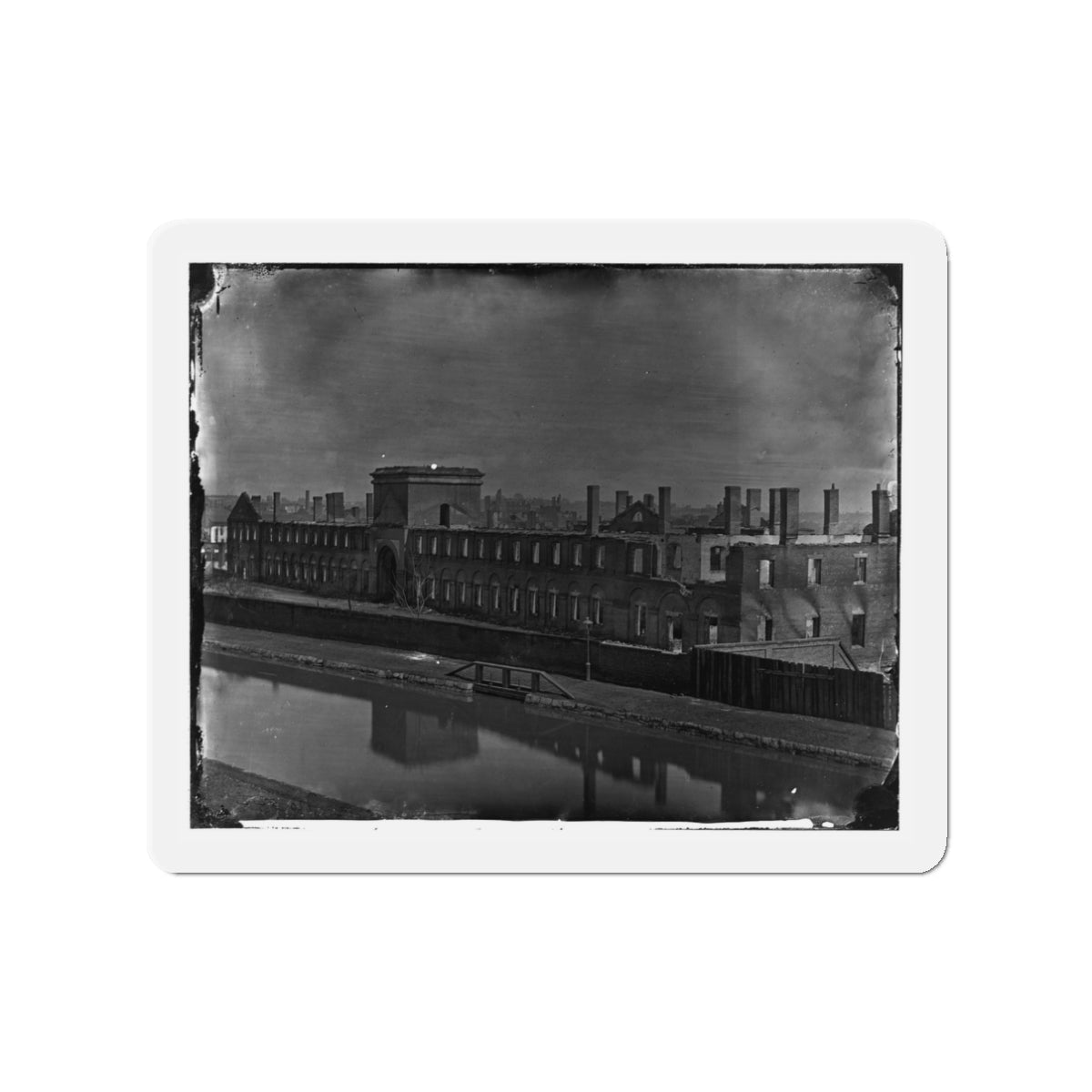 Richmond, Va. Ruins Of State Arsenal From The Canal (U.S. Civil War) Refrigerator Magnet-3" x 3"-The Sticker Space