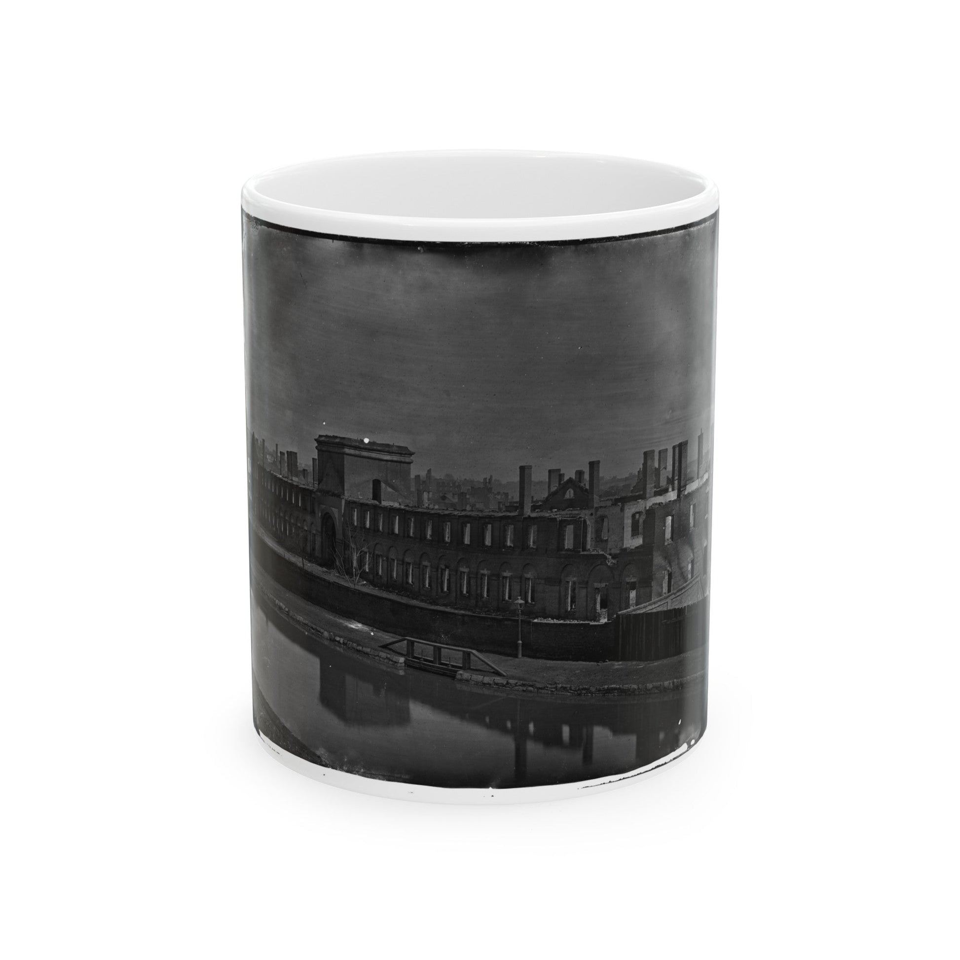 Richmond, Va. Ruins Of State Arsenal From The Canal (U.S. Civil War) White Coffee Mug-11oz-The Sticker Space