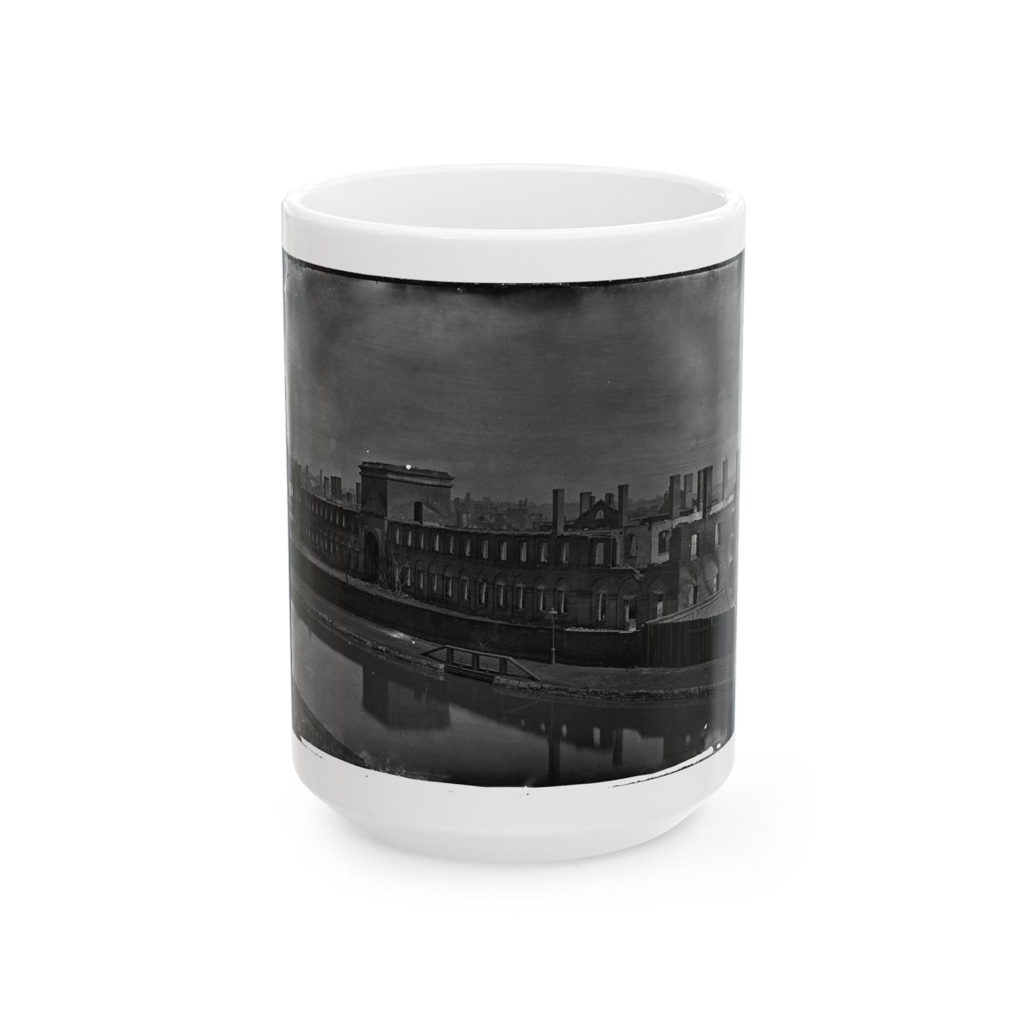 Richmond, Va. Ruins Of State Arsenal From The Canal (U.S. Civil War) White Coffee Mug-15oz-The Sticker Space