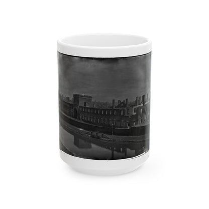 Richmond, Va. Ruins Of State Arsenal From The Canal (U.S. Civil War) White Coffee Mug-15oz-The Sticker Space