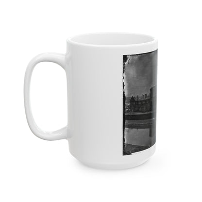 Richmond, Va. Ruins Of State Arsenal From The Canal (U.S. Civil War) White Coffee Mug-The Sticker Space