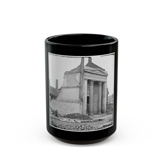 Richmond, Va. Ruins Of The Exchange Bank (Main Street) With The Facade Nearly Intact (U.S. Civil War) Black Coffee Mug-15oz-The Sticker Space