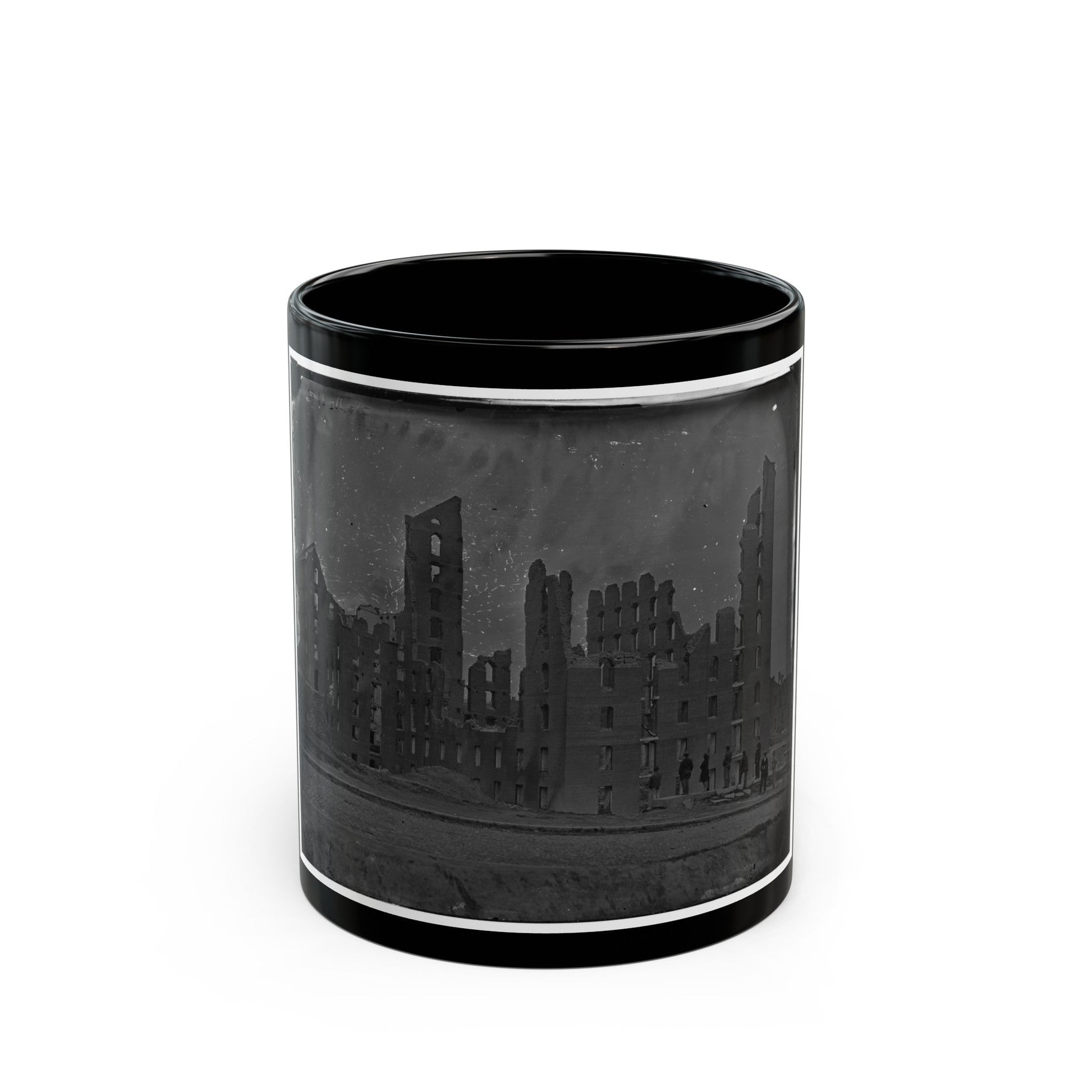 Richmond, Va. Ruins Of The Gallego Flour Mill; A Later View (U.S. Civil War) Black Coffee Mug-11oz-The Sticker Space