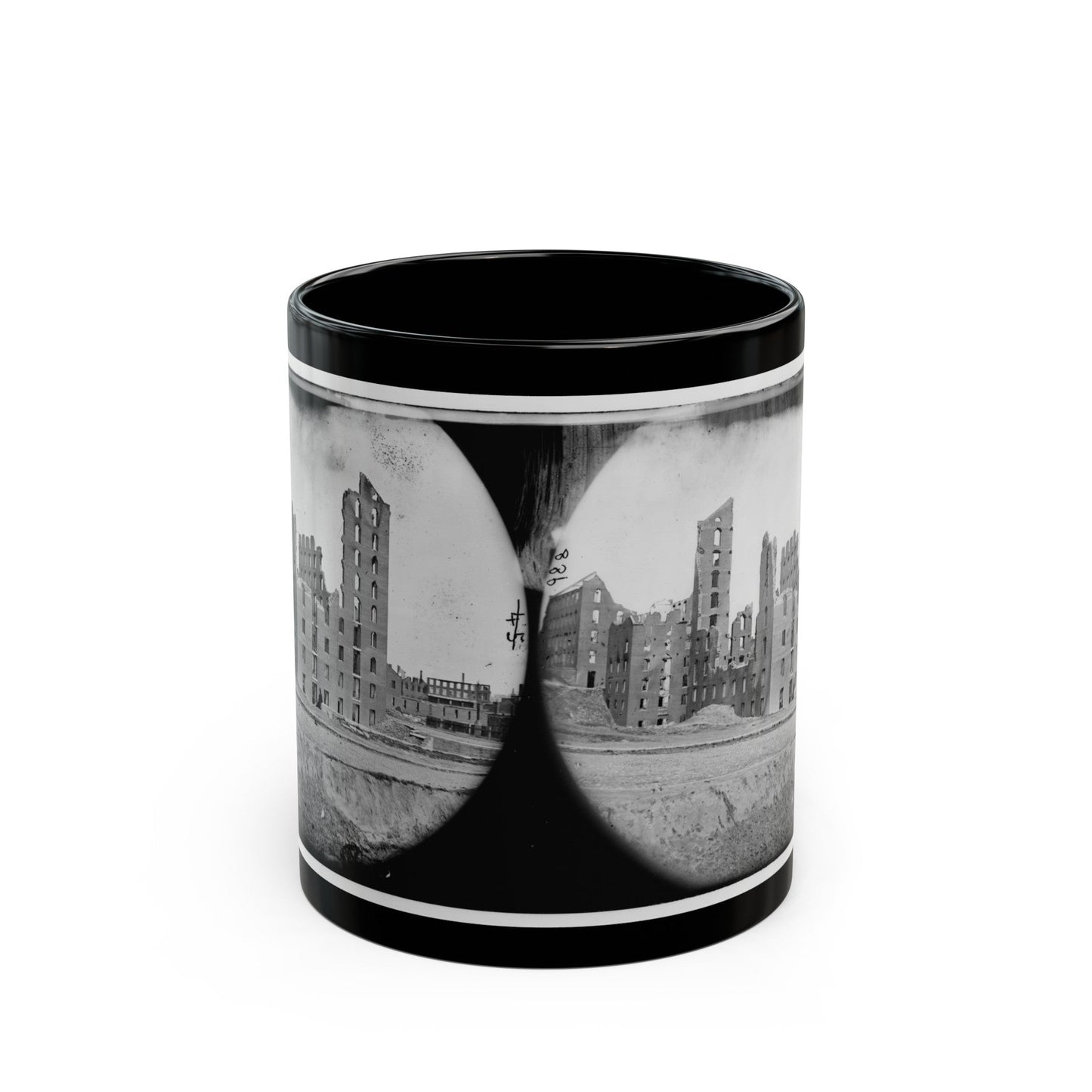 Richmond, Va. Ruins Of The Gallego Flour Mill (U.S. Civil War) Black Coffee Mug-11oz-The Sticker Space