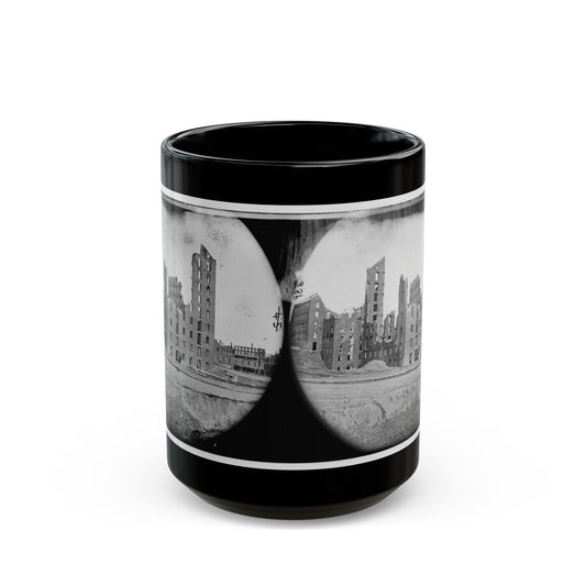 Richmond, Va. Ruins Of The Gallego Flour Mill (U.S. Civil War) Black Coffee Mug-15oz-The Sticker Space