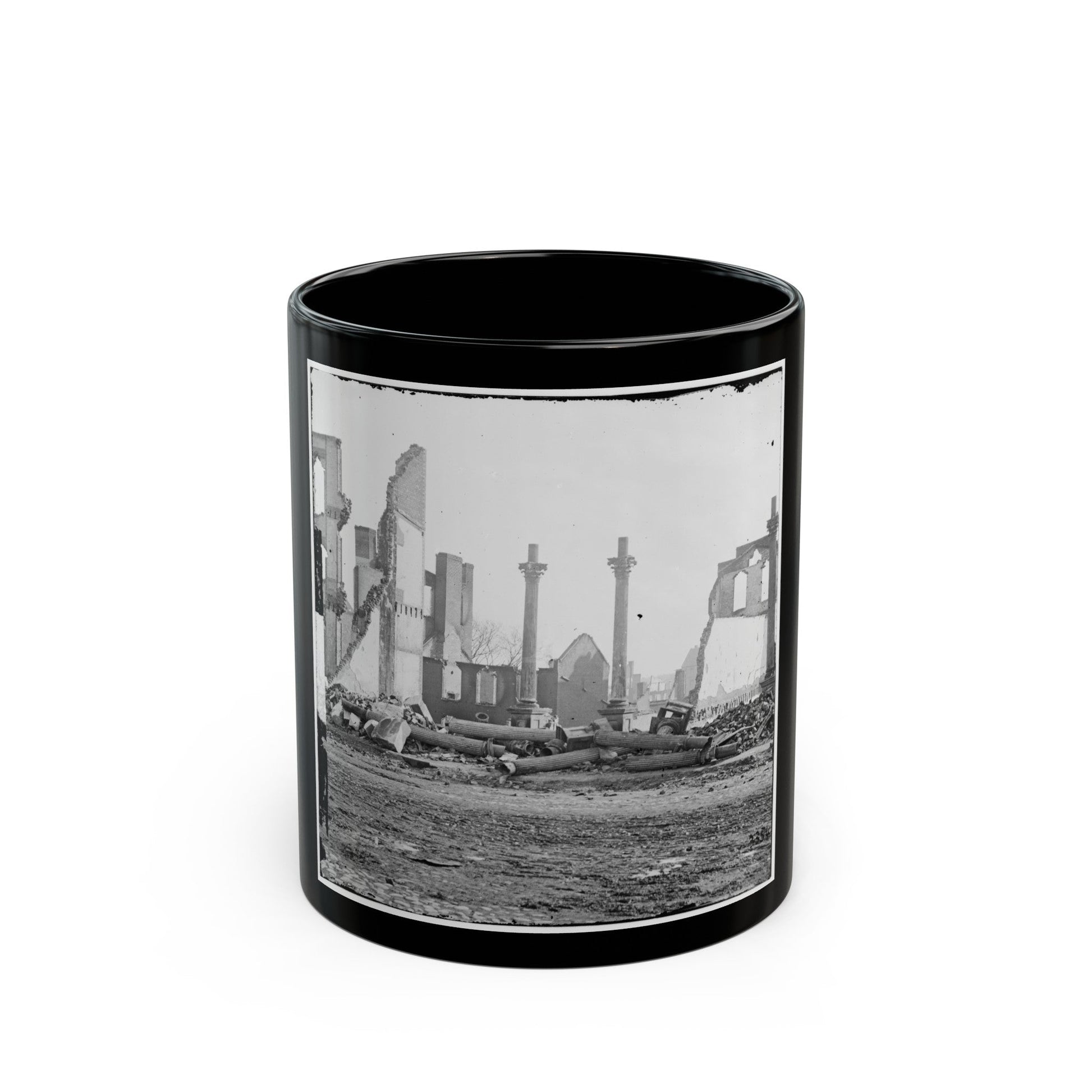 Richmond, Va. Ruins Of The Southern Express Office (Carey Street) (U.S. Civil War) Black Coffee Mug-11oz-The Sticker Space