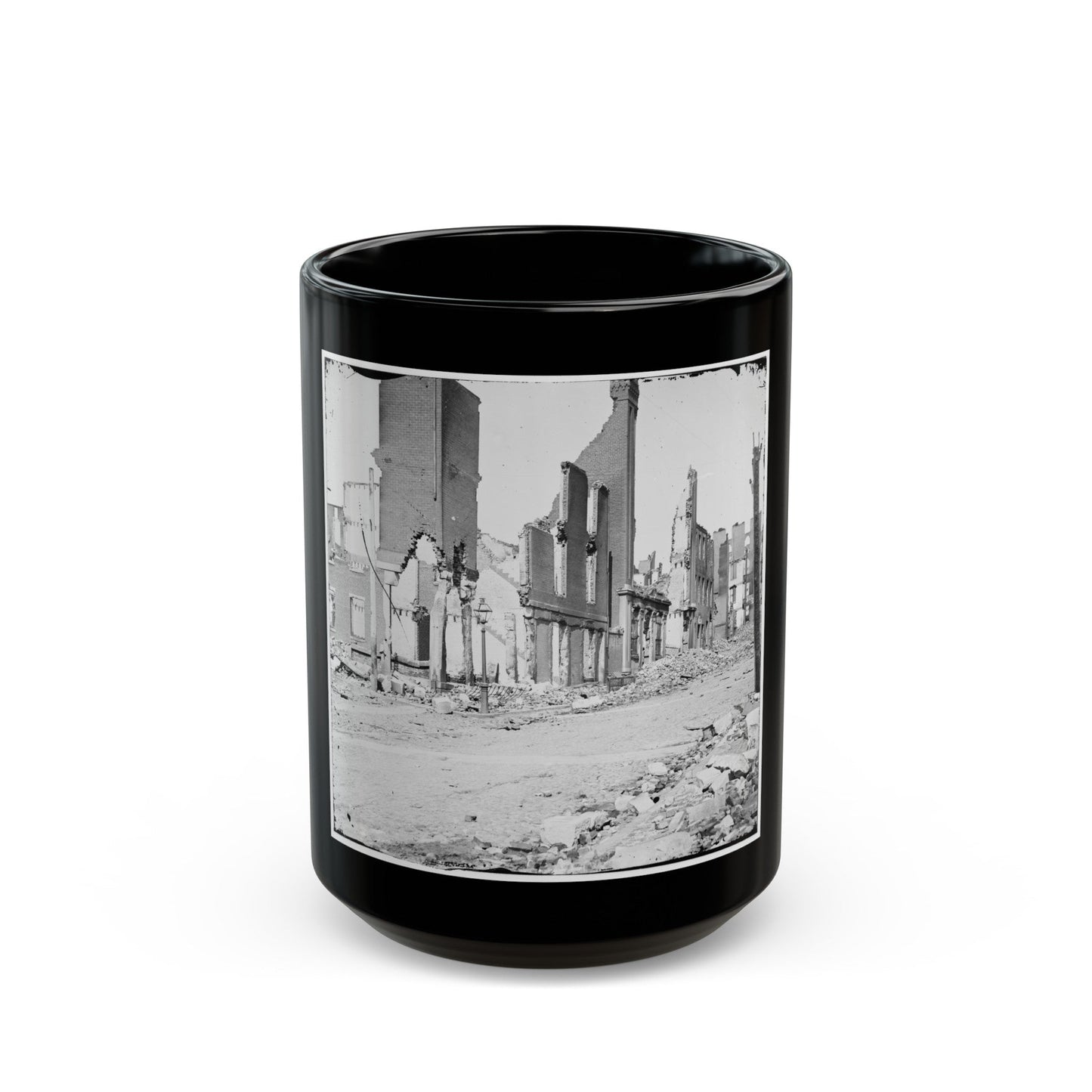 Richmond, Va. Street In The Burned District (U.S. Civil War) Black Coffee Mug-15oz-The Sticker Space