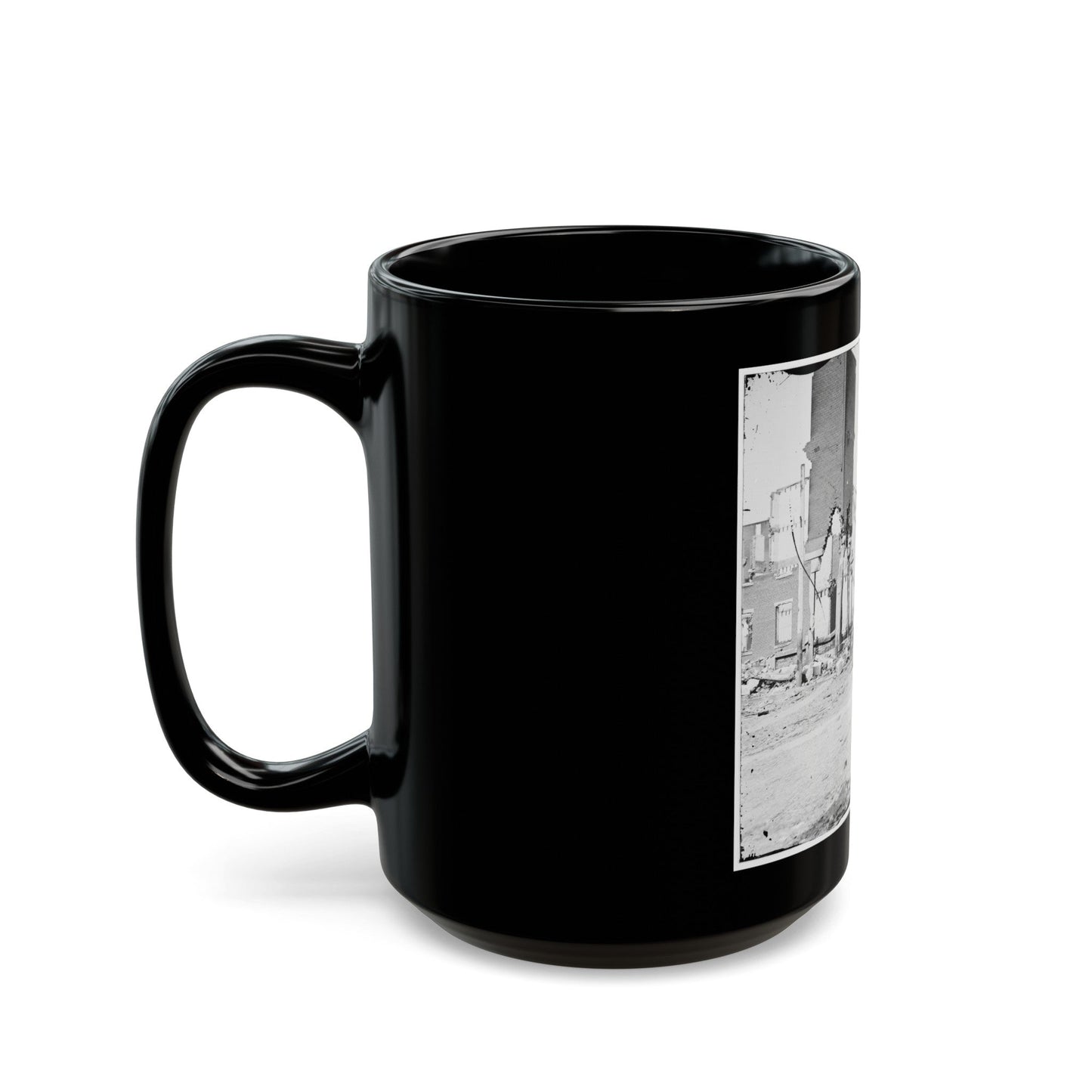 Richmond, Va. Street In The Burned District (U.S. Civil War) Black Coffee Mug-The Sticker Space