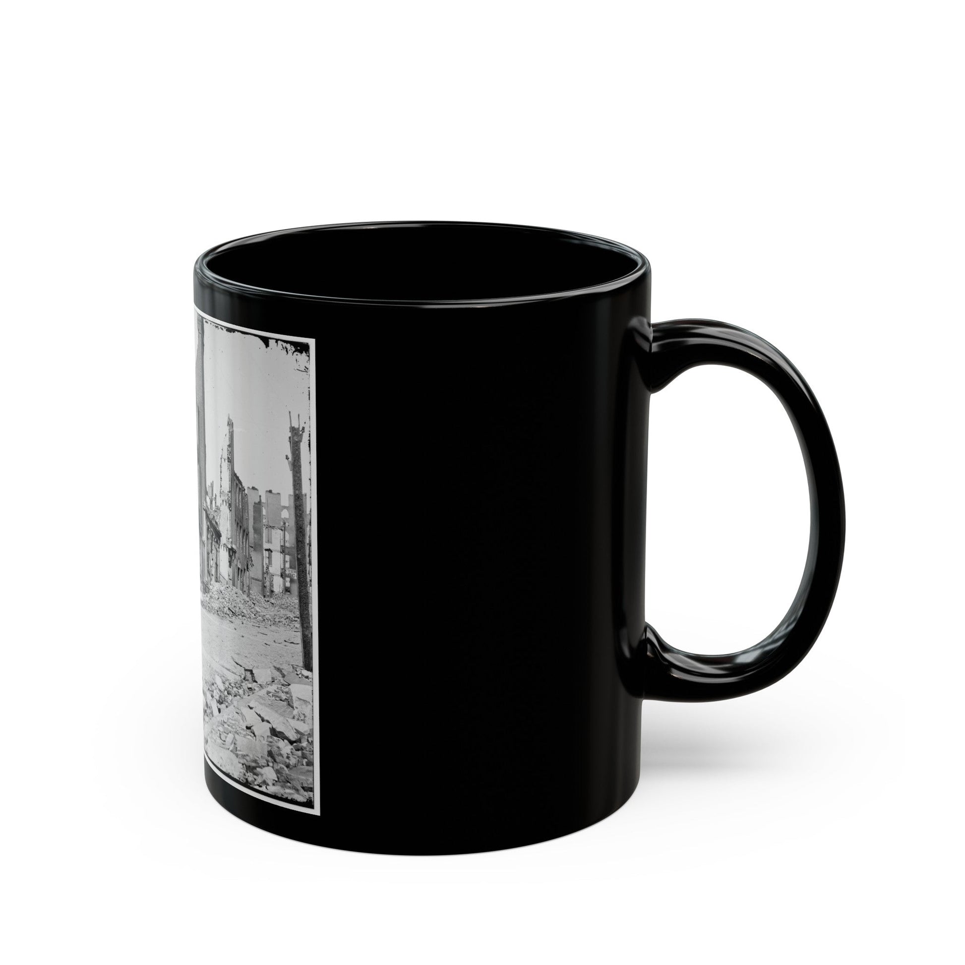 Richmond, Va. Street In The Burned District (U.S. Civil War) Black Coffee Mug-The Sticker Space