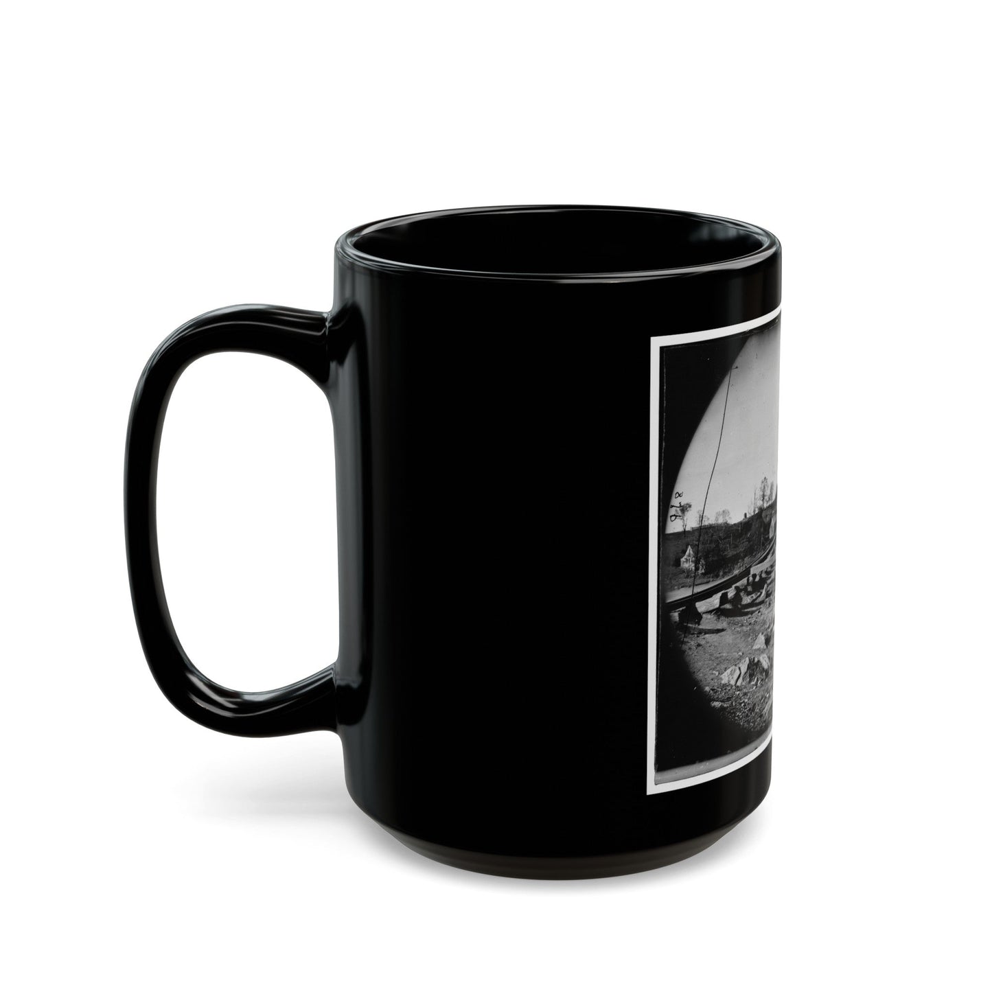 Richmond, Va. The Belle Isle Railroad Bridge (Covered) From The South Bank (U.S. Civil War) Black Coffee Mug-The Sticker Space