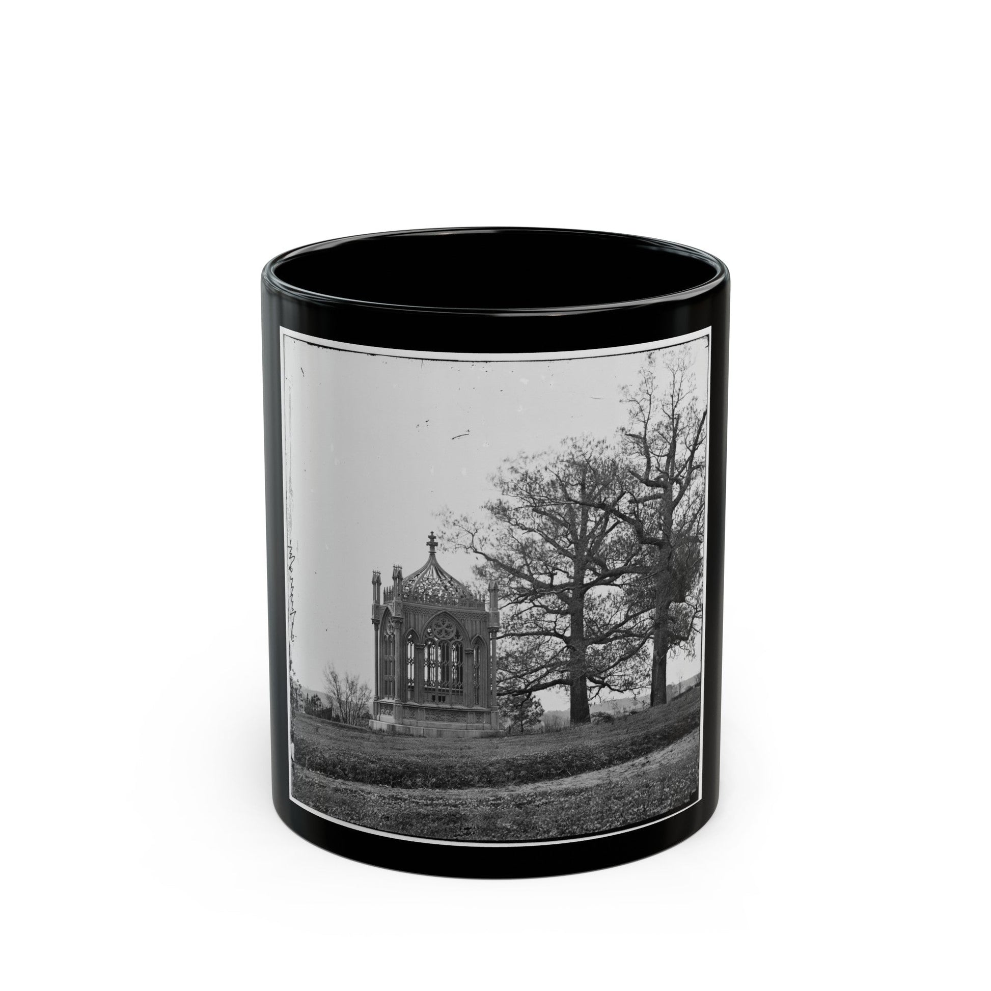 Richmond, Va. Tomb Of President James Monroe In Hollywood Cemetery (U.S. Civil War) Black Coffee Mug-11oz-The Sticker Space