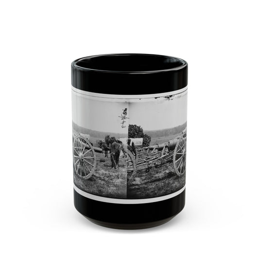 Richmond, Va., Vicinity. 20-Pdr Guns Of The 1st New York Battery, Unlimbered (U.S. Civil War) Black Coffee Mug-15oz-The Sticker Space