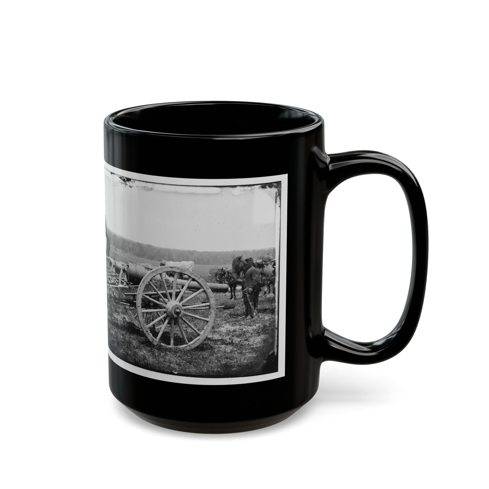 Richmond, Va., Vicinity. 20-Pdr Guns Of The 1st New York Battery, Unlimbered (U.S. Civil War) Black Coffee Mug-The Sticker Space