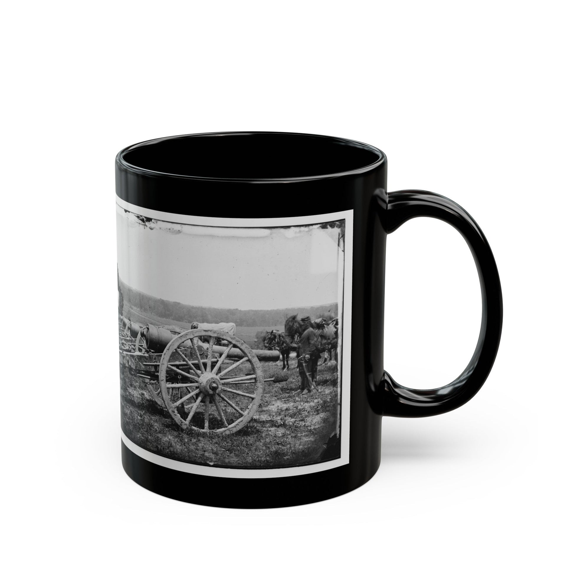 Richmond, Va., Vicinity. 20-Pdr Guns Of The 1st New York Battery, Unlimbered (U.S. Civil War) Black Coffee Mug-The Sticker Space