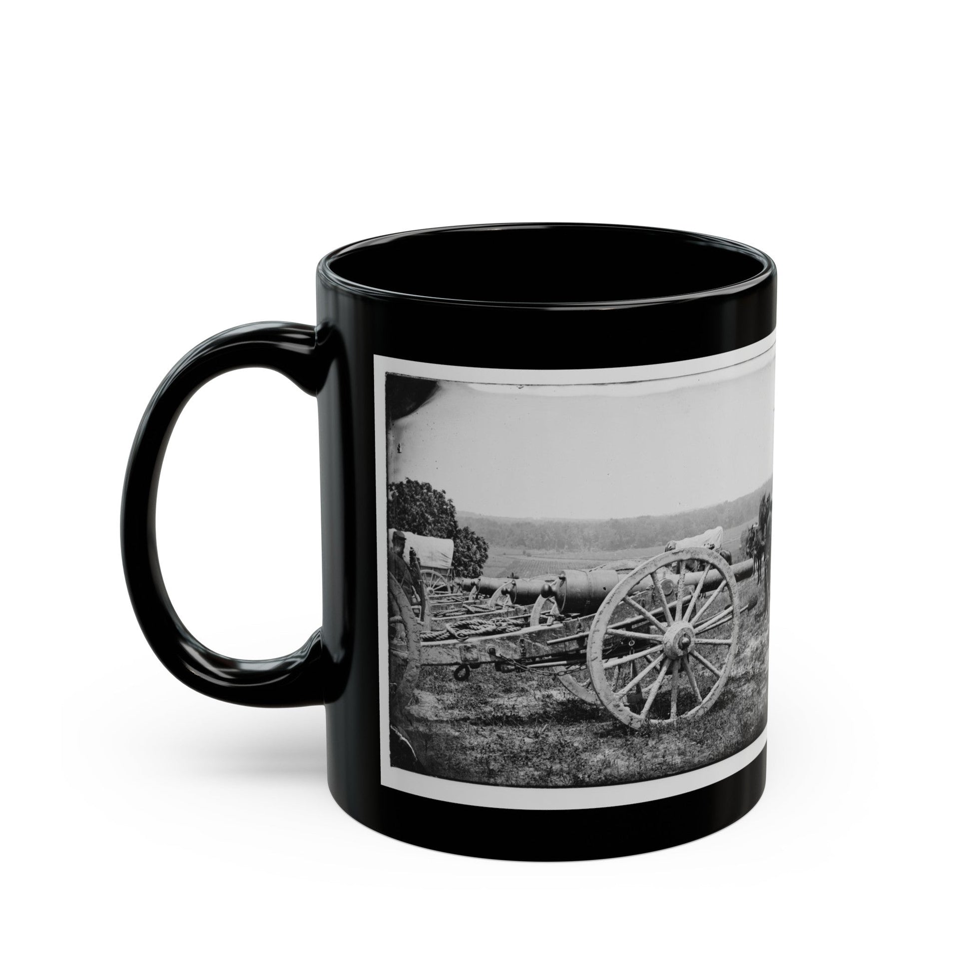 Richmond, Va., Vicinity. 20-Pdr Guns Of The 1st New York Battery, Unlimbered (U.S. Civil War) Black Coffee Mug-The Sticker Space