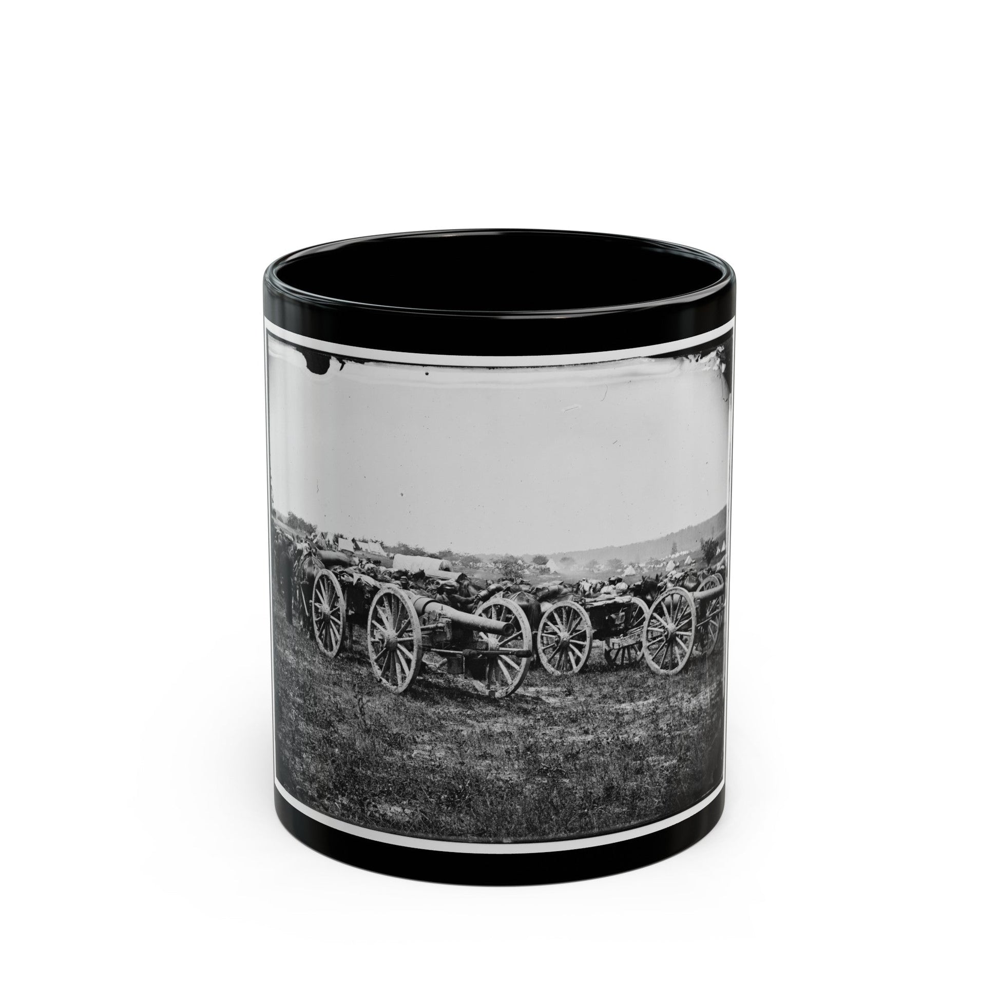 Richmond, Va., Vicinity. 20-Pdr. V Parrott Rifled Guns Of The 1st New York Battery (U.S. Civil War) Black Coffee Mug-11oz-The Sticker Space