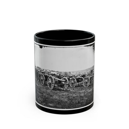 Richmond, Va., Vicinity. 20-Pdr. V Parrott Rifled Guns Of The 1st New York Battery (U.S. Civil War) Black Coffee Mug-11oz-The Sticker Space