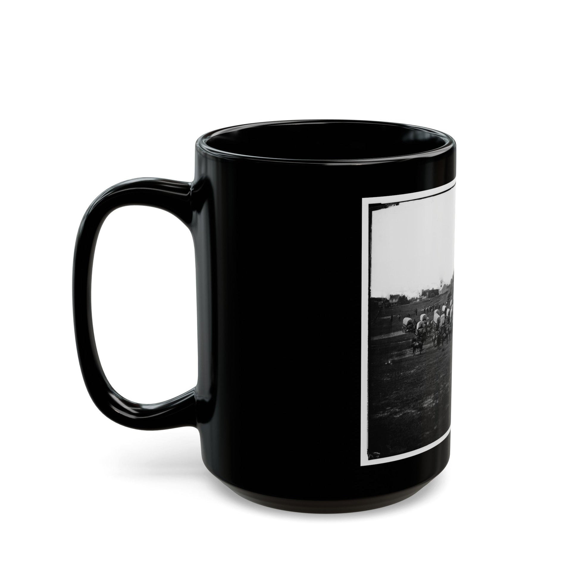 Richmond, Va. Wagon Train Of Military Telegraph Corps (U.S. Civil War) Black Coffee Mug-The Sticker Space