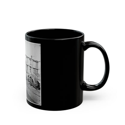 Richmond, Va. Wheels And Burned Railroad Cars Near Richmond & Petersburg Railroad Station (U.S. Civil War) Black Coffee Mug-The Sticker Space