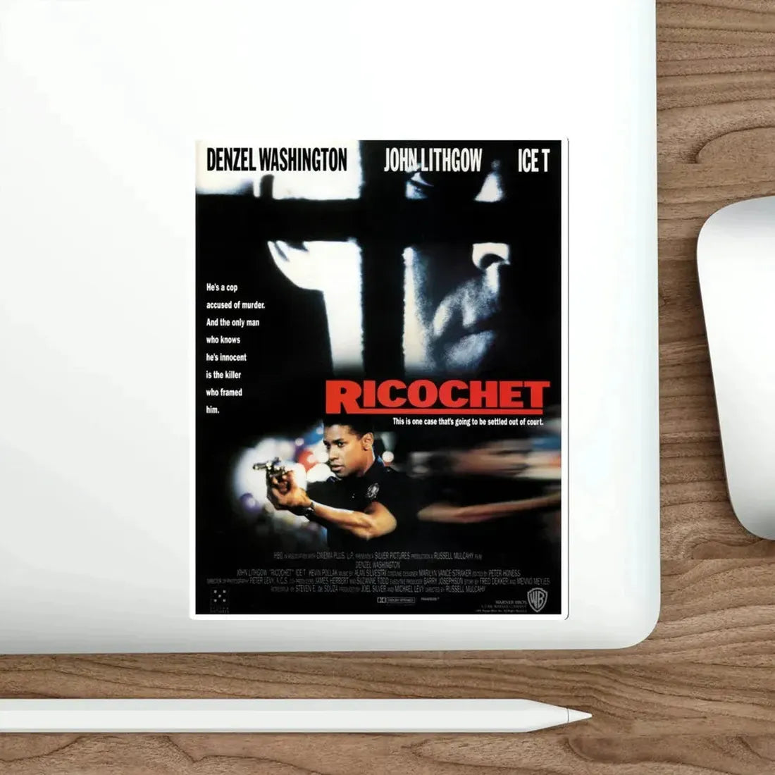 Ricochet 1991 Movie Poster STICKER Vinyl Die-Cut Decal - The Sticker Space