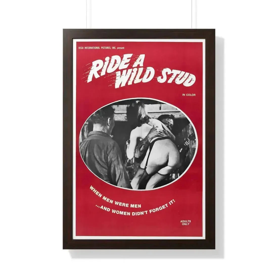 RIDE A WILD STUD 1969 - Framed Movie Poster 20" x 30" Walnut - The Sticker Space
