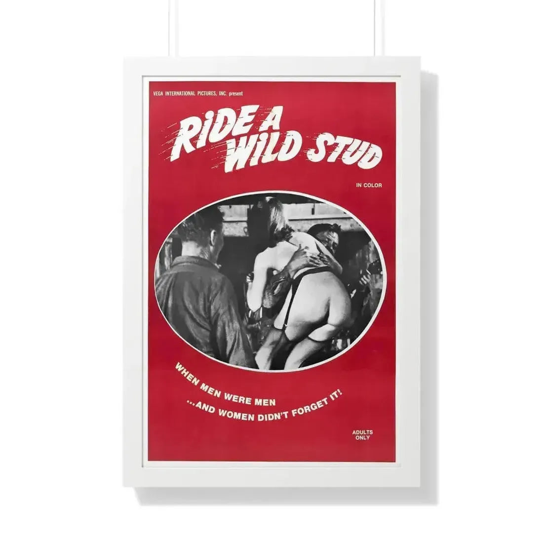 RIDE A WILD STUD 1969 - Framed Movie Poster 20" x 30" White - The Sticker Space