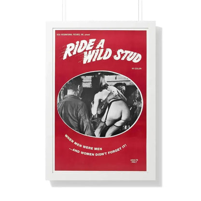 RIDE A WILD STUD 1969 - Framed Movie Poster 20" x 30" White - The Sticker Space